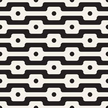 Vector seamless pattern. Repeating geometric elements. Stylish monochrome b.. 스톡 일러스트