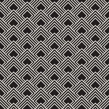 Vector seamless pattern. Repeating geometric elements. Stylish monochrome b.. イラスト素材