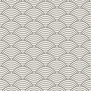 Vector seamless pattern. Repeating geometric elements. Stylish monochrome b.. Illustrazione stock