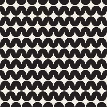 Vector seamless pattern. Repeating geometric elements. Stylish monochrome b.. Stock Illustration
