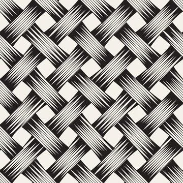 Vector seamless pattern. Repeating geometric elements. Stylish monochrome b.. Stock Illustration