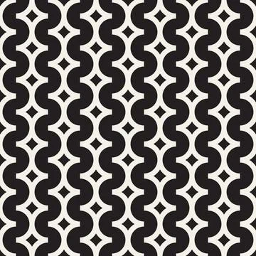 Vector seamless pattern. Repeating geometric elements. Stylish monochrome b.. Illustrazione stock