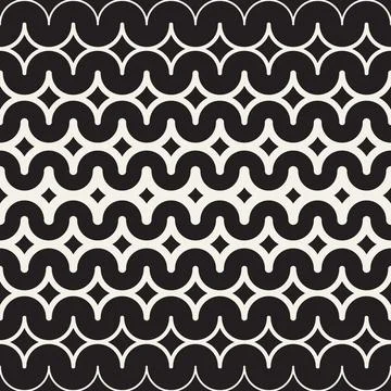 Vector seamless pattern. Repeating geometric elements. Stylish monochrome b.. 库存插图