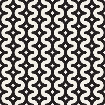 Vector seamless pattern. Repeating geometric elements. Stylish monochrome b.. 스톡 일러스트
