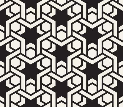 Vector seamless pattern. Repeating geometric elements. Stylish monochrome abs Stock Illustration