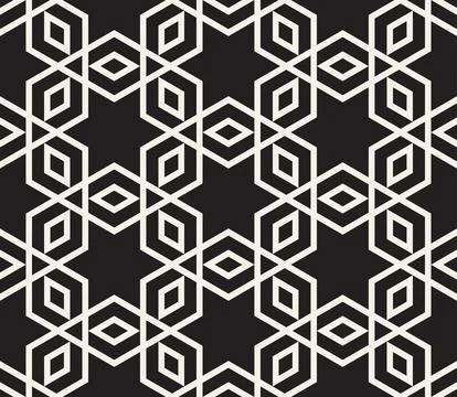 Vector seamless pattern. Repeating geometric elements. Stylish monochrome abs Illustrazione stock