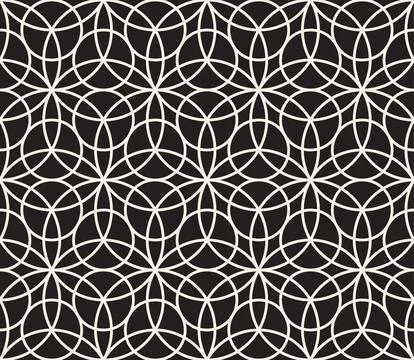 Vector seamless pattern. Repeating geometric elements. Stylish monochrome abs 스톡 일러스트