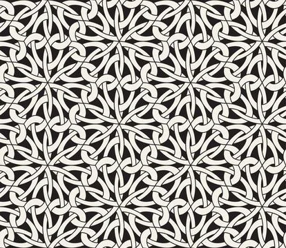 Vector seamless pattern. Repeating geometric elements. Stylish monochrome abs Illustrazione stock