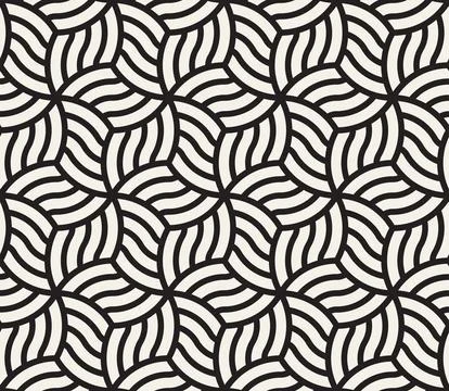 Vector seamless pattern. Repeating geometric elements. Stylish monochrome b.. Stock Illustration