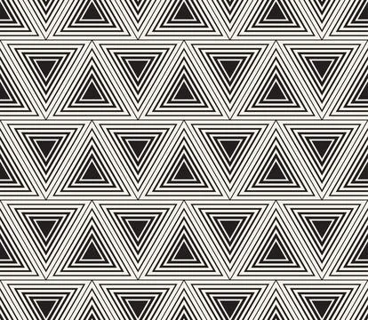 Vector seamless pattern. Repeating geometric elements. Stylish monochrome b.. 스톡 일러스트
