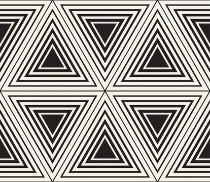 Vector seamless pattern. Repeating geometric elements. Stylish monochrome b.. 库存插图