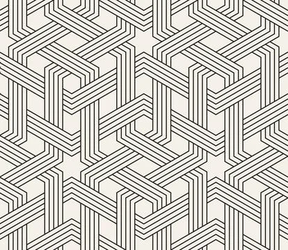 Vector seamless pattern. Repeating geometric elements. Stylish monochrome b.. Illustrazione stock