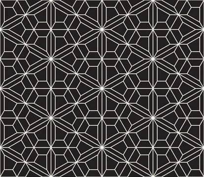 Vector seamless pattern. Repeating geometric elements. Stylish monochrome b.. 스톡 일러스트