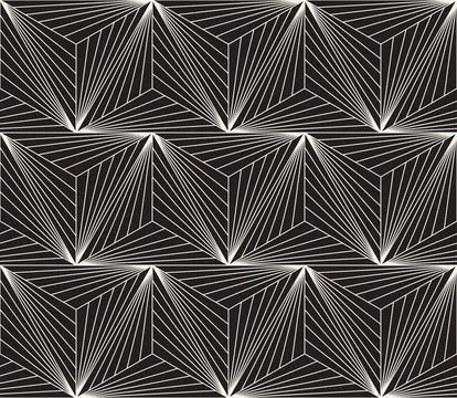 Vector seamless pattern. Repeating geometric elements. Stylish monochrome b.. Illustrazione stock