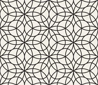 Vector seamless pattern. Repeating geometric elements. Stylish monochrome b.. Stock Illustration