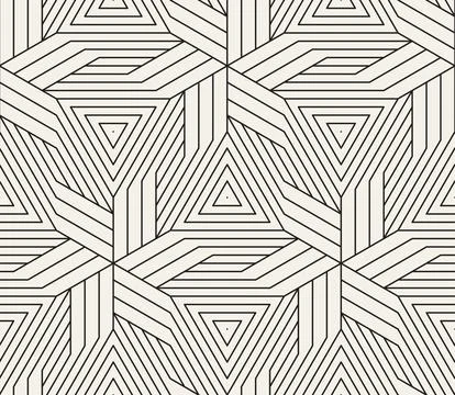 Vector seamless pattern. Repeating geometric elements. Stylish monochrome b.. Illustrazione stock