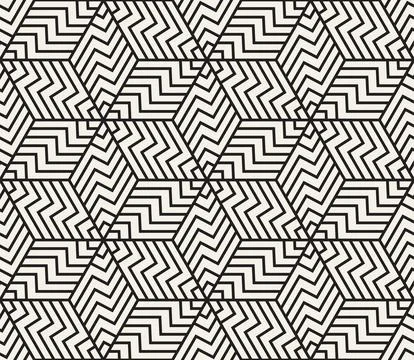 Vector seamless pattern. Repeating geometric elements. Stylish monochrome abs Illustrazione stock
