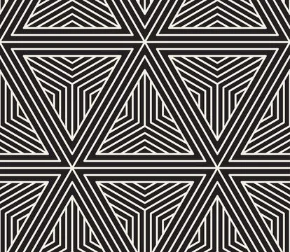 Vector seamless pattern. Repeating geometric elements. Stylish monochrome abs Illustrazione stock