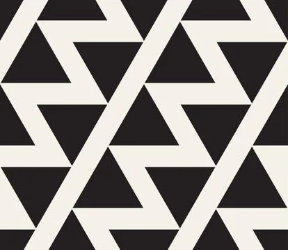 Vector seamless pattern. Repeating geometric elements. Stylish monochrome b.. Stock Illustration