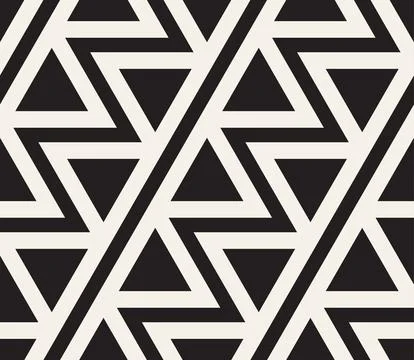 Vector seamless pattern. Repeating geometric elements. Stylish monochrome b.. 스톡 일러스트