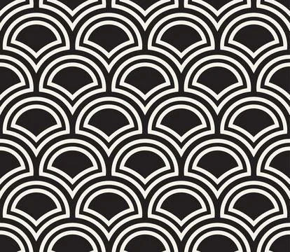 Vector seamless pattern. Repeating geometric elements. Stylish monochrome b.. Illustrazione stock