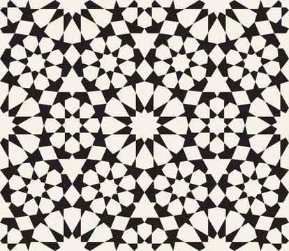 Vector seamless pattern. Repeating geometric elements. Stylish monochrome b.. Illustrazione stock