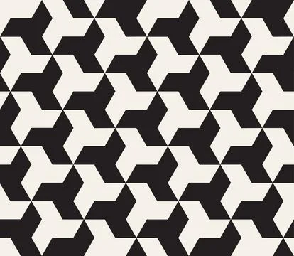 Vector seamless pattern. Repeating geometric elements. Stylish monochrome b.. Stock Illustration