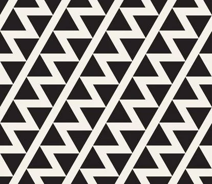 Vector seamless pattern. Repeating geometric elements. Stylish monochrome b.. 스톡 일러스트