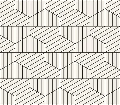 Vector seamless pattern. Repeating geometric elements. Stylish monochrome b.. Illustrazione stock