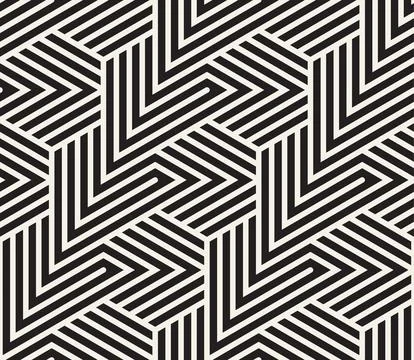 Vector seamless pattern. Repeating geometric elements. Stylish monochrome b.. Stock Illustration