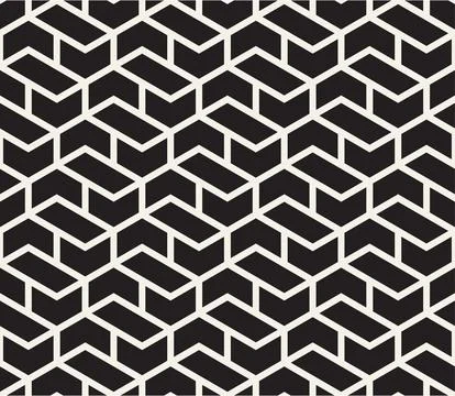Vector seamless pattern. Repeating geometric elements. Stylish monochrome b.. Illustrazione stock