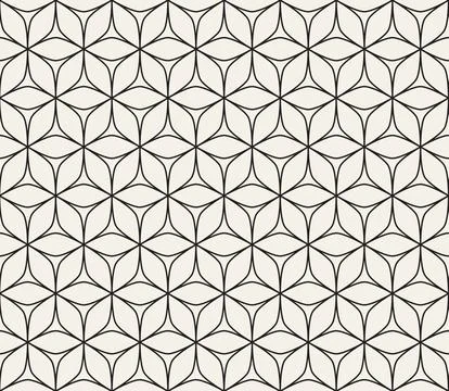 Vector seamless pattern. Repeating geometric elements. Stylish monochrome b.. Stock Illustration