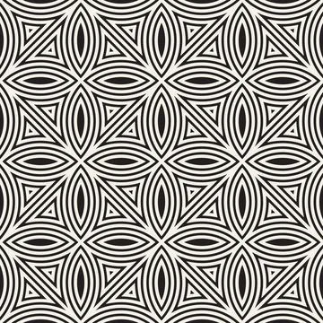 Vector seamless pattern. Repeating geometric elements. Stylish monochrome b.. Stock Illustration
