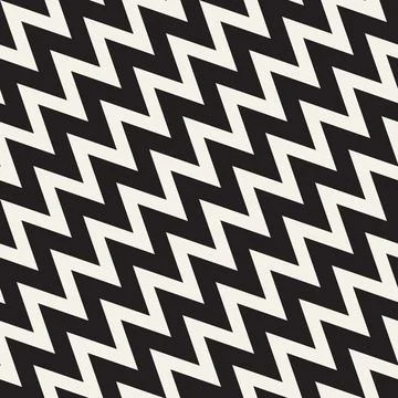 Vector seamless pattern. Repeating geometric elements. Stylish monochrome b.. Stock Illustration