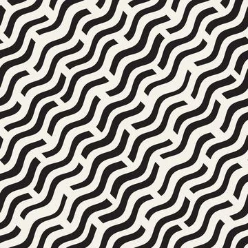 Vector seamless pattern. Repeating geometric elements. Stylish monochrome b.. Stock Illustration