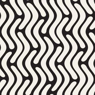 Vector seamless pattern. Repeating geometric elements. Stylish monochrome b.. Illustrazione stock