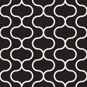 Vector seamless pattern. Repeating geometric elements. Stylish monochrome b.. 스톡 일러스트