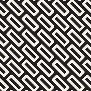 Vector seamless pattern. Repeating geometric elements. Stylish monochrome b.. Illustrazione stock