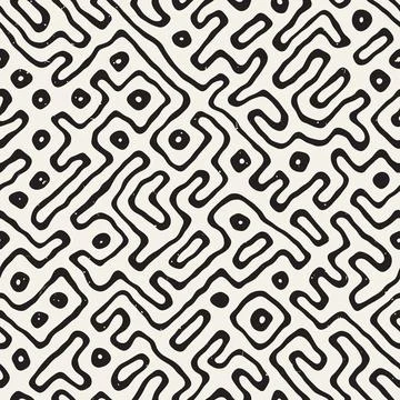 Vector seamless pattern. Repeating geometric elements. Stylish monochrome b.. 스톡 일러스트