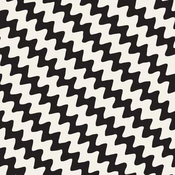 Vector seamless pattern. Repeating geometric elements. Stylish monochrome b.. Stock Illustration