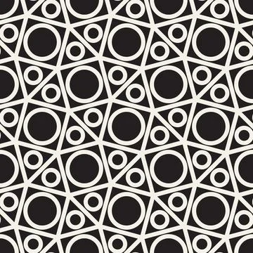 Vector seamless pattern. Repeating geometric elements. Stylish monochrome b.. Stock Illustration