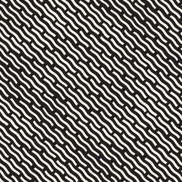 Vector seamless pattern. Repeating geometric elements. Stylish monochrome b.. Stock Illustration