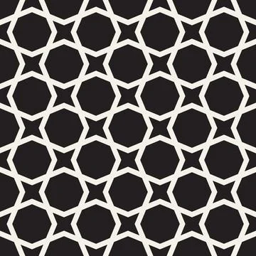 Vector seamless pattern. Repeating geometric elements. Stylish monochrome b.. Stock Illustration