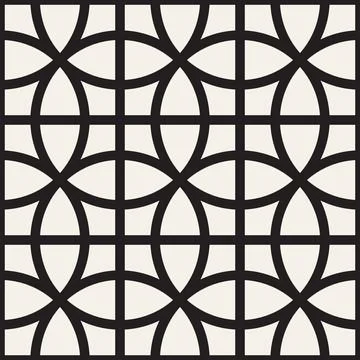 Vector seamless pattern. Repeating geometric abstract elements. Stylish monoc 스톡 일러스트