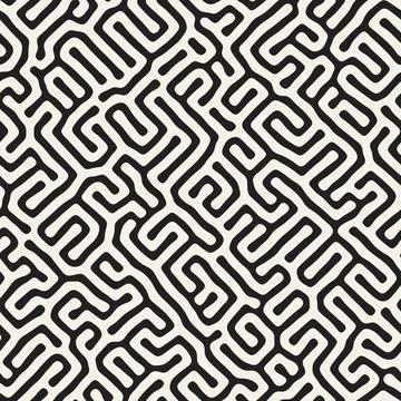 Vector seamless pattern. Repeating geometric abstract elements. Stylish monoc Illustrazione stock