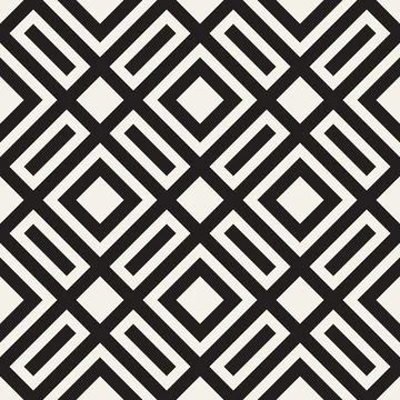 Vector seamless pattern. Repeating geometric abstract elements. Stylish monoc Stock Illustration