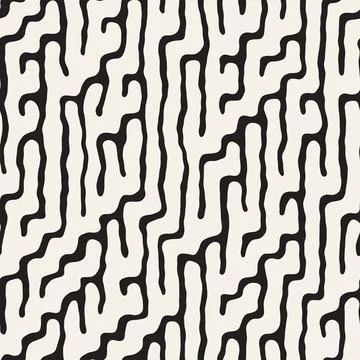 Vector seamless pattern. Repeating geometric abstract elements. Stylish monoc Illustrazione stock
