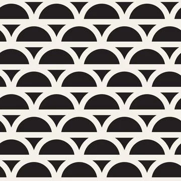 Vector seamless pattern. Repeating geometric elements. Stylish monochrome b.. Stock Illustration