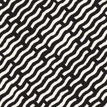 Vector seamless pattern. Repeating geometric abstract elements. Stylish monoc Illustrazione stock
