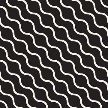 Vector seamless pattern. Repeating geometric elements. Stylish monochrome b.. Stock Illustration